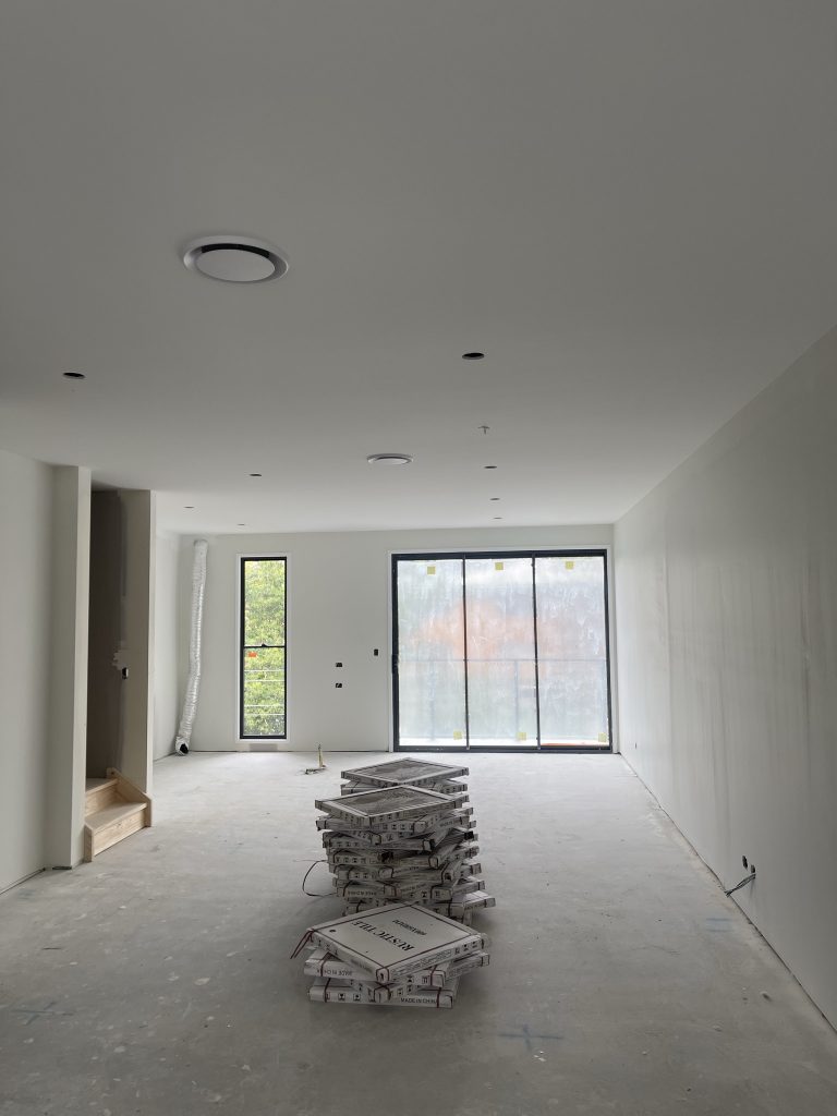 townhouse living room in construction